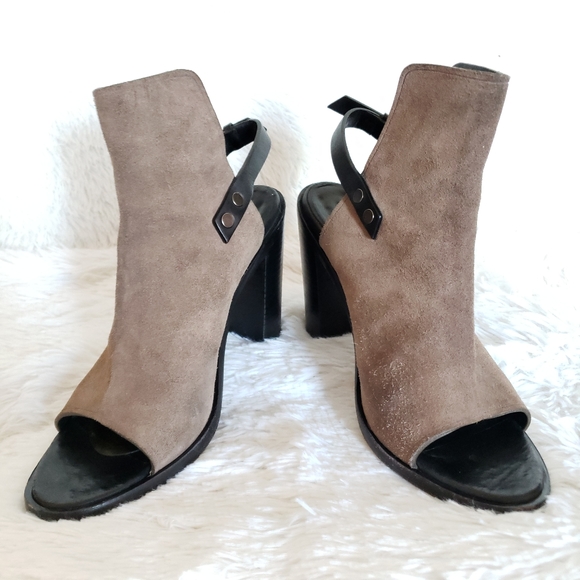 Rag & Bone Wyatt Sandal Taupe Suede Block Heel - Picture 3 of 16